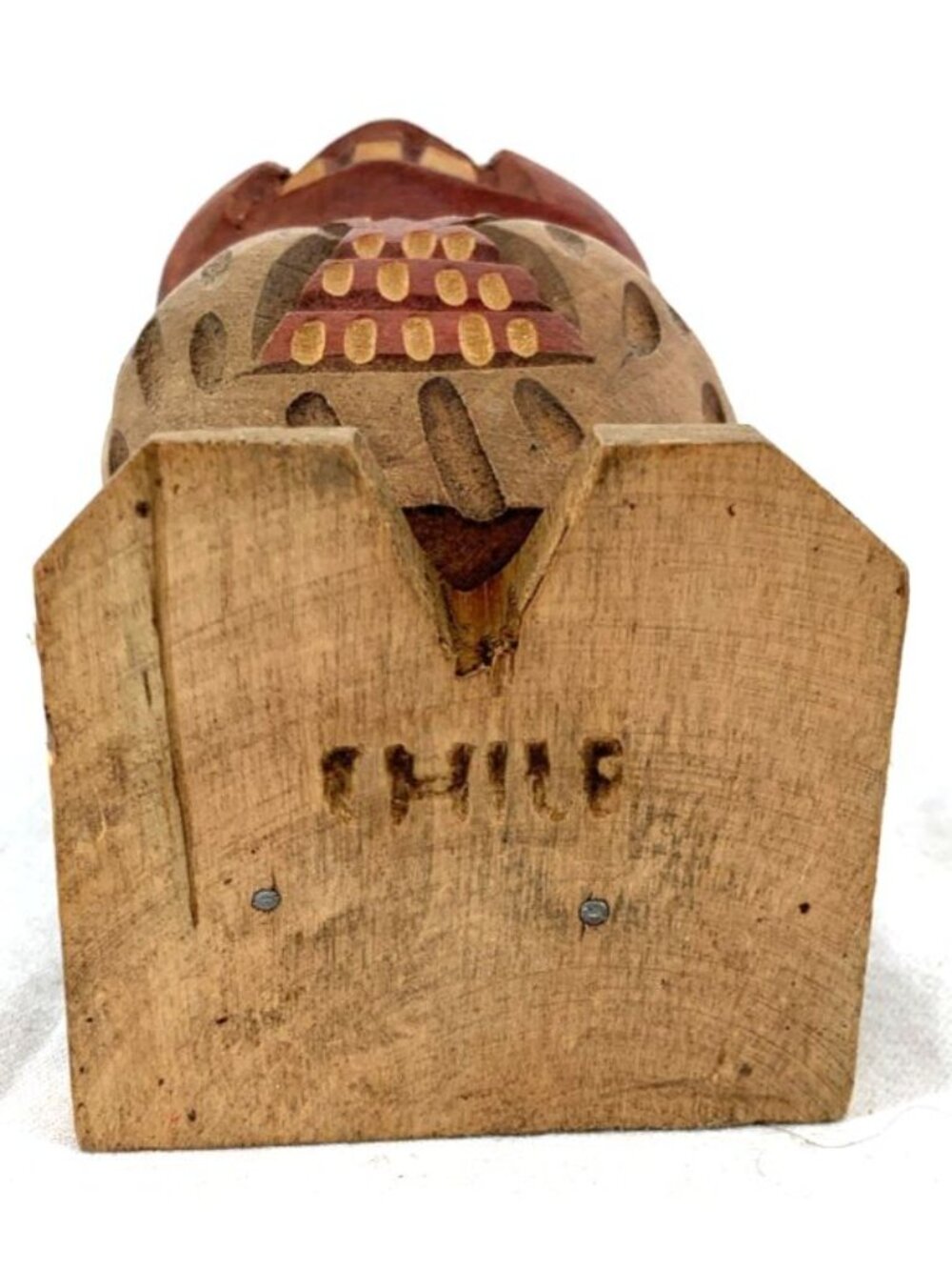 Chile Indio Picaro Traditional Wooden Statue Adult themed 9" Pop-Up Recuerdo - Picture 8 of 8